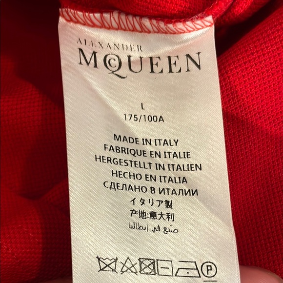 Alexander McQueenRed Polo Shirt sz large - Picture 2 of 6